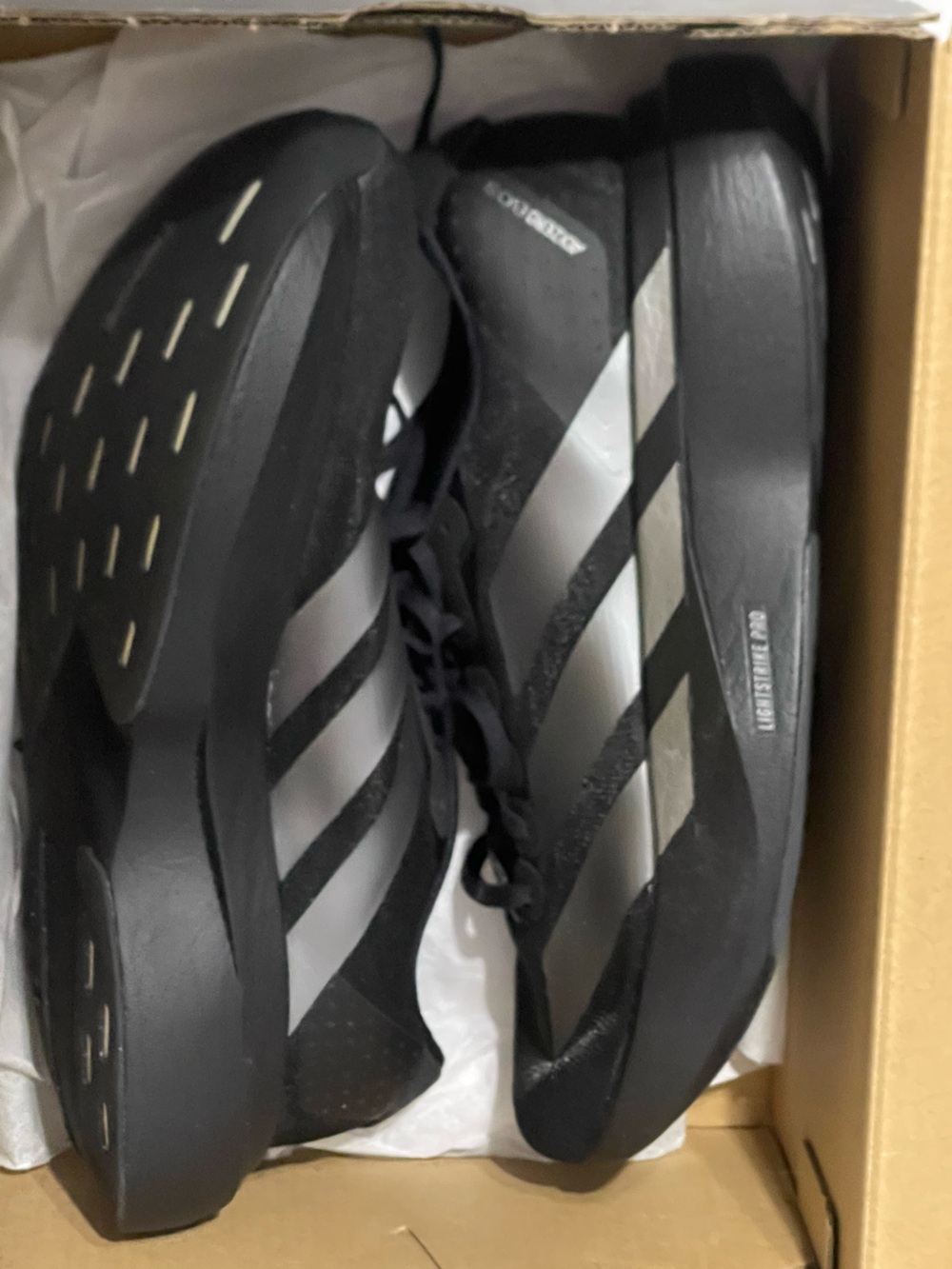 Adidas Adizero EVO SL - Women’s 7.5 - Black/Iron/Black - EUC - No Box